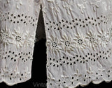 Medium 1960s Powder Pink Eyelet Half Slip - Size 10 Pastel Feminine Lingerie - Sheer Cotton Batiste 60s NOS Deadstock - Waist up to 34