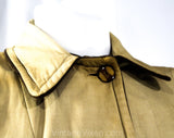 Size 6 1930s Reversible Coat - Authentic 30's Wool Tweed & Cotton Canvas Jacket with Art Deco Buttons - Rustic Ladies Work Wear - Bust 36