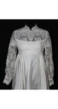 Size 6 Wedding Dress - Classic 1960s Chantilly Lace & Satin Empire Bridal Gown - New With Tag - NWT - Long Sleeve - Bust 33.5 - 36373