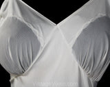 Size 8 White Full Slip - 1950s Deadstock Vintage Lingerie - 50s Pure White Nylon Tricot Dress Slip - Simple Classic - Adjustable - Bust 36.5