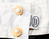 ca. 1919 Child's Quaint Cotton Undergarment - Antique Size 5T Girls Boys Hickory Waist Underwear with Carved Bone Buttons - 1910s Deadstock