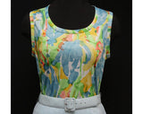 Size 4 Cute 70s Dappled Watercolor Maxi Dress Set - Shirt, Jacket & Skirt - Summer - Deadstock - Bust 35 - Jackfin New York - 36635-1