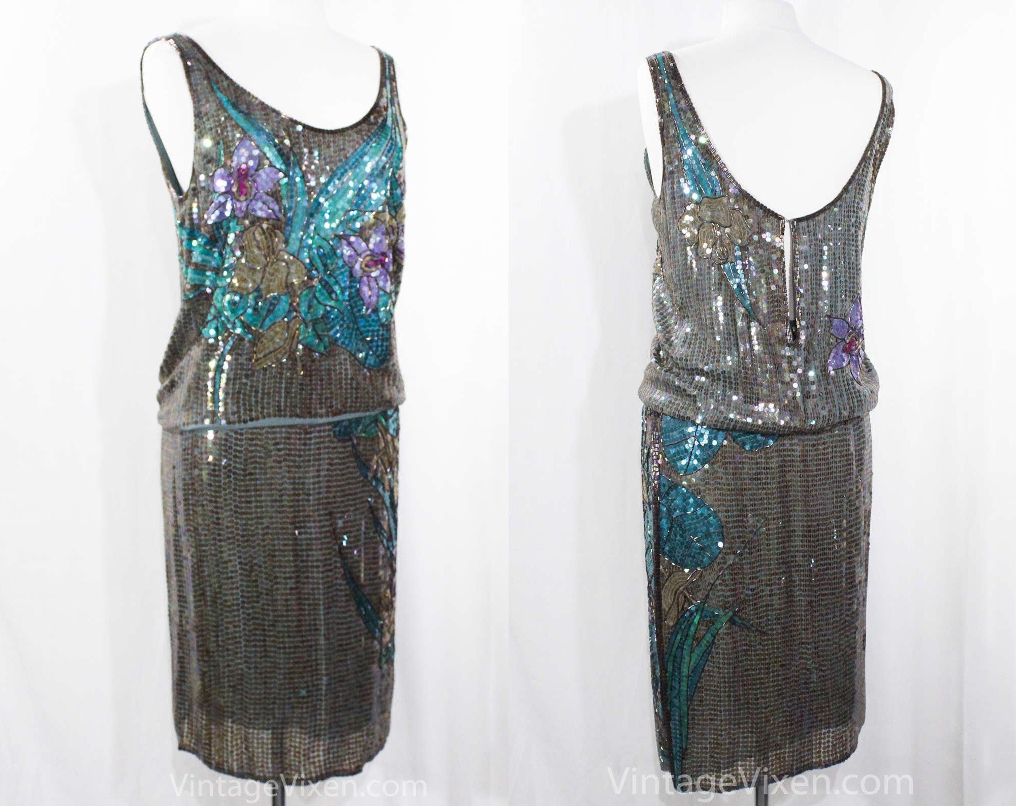 Size 10 Designer Dress Set - Exceptional 1920s Style Flapper Party Dre Vintage Vixen Clothing Size 10 Designer Dress Set - Exceptional 1920s Style Flapper Party Dre Vintage Vixen Clothing