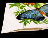 Butterflies Pillow Case - 1960s Tropical Botanical - Square 17.5 Inch Pillowcase - Butterfly Novelty Print - Sea Horse Resort Chic - 49719-1
