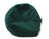 1950s Girl Scouts Child's Hat - Beret Tam Style Flat Cap with GS Logo and Ribbon Cockage - Dark Hunter Green Pink & White - 40s 50s Kangol