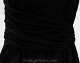 Size 12 1950s Bombshell Dress - Black Marilyn Wiggle Sheath - Sexy Italian Fitted - 50s Ruching & Swag - Luisa Spagnoli Italy - Bust 44