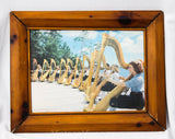 3 Framed Prints of Interlochen Arts Camp Michigan - Pictures 50s Harpists Orchestra Ballet Dancers - Les Preludes Musicians - Pine Frames