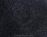 1950s Navy Wide Brim Hat - Chic Dark Blue Faux Straw with Tulle & Goldtone Leaves - Spring Summer Millinery 50s Cartwheel Picture Hat