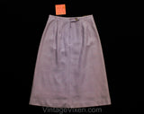 XXS 60s Lavender Skirt - Lilac Pastel Purple Wool - Classic 1960s Office Secretary - Size 00 Tailored A-Line - Waist 22.5 - NWT Deadstock