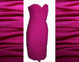Size 2 Purple Party Dress - Ruched Orchid Strapless Cocktail Dress - 335 Dollar Original Tag - Designer Victor Costa - Bust 32.5 - 31610