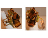 60s Ring Size 7 - Fab Artisan Style Rock Tumbler Ring - Tiger's Eye - Rock Star Appeal - Ring Size 7 - Brown Gold Green - 1960s 70s - 32099