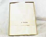3 Pairs Seamless Stockings - 1950s Hosiery - Rose Beige Taupe - Size 9 1/2 15 Denier - 40s 50s Three Crystal Clear Sheer Sets - Valcort NIB