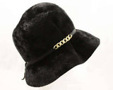 Soft Black Hat - Furry Velvety Napped Felt - 1960s Wide Brim Velour Style Hat - Ribbon Band & Bow - European 60s Millinery - Made in Ireland