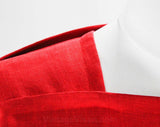 Size 6 Red Suit - Designer Lanvin 1980s Tunic Jacket & Skirt - Beautiful Tailored Linen 80s Minimalist Office Wear - Paris Label - Waist 26
