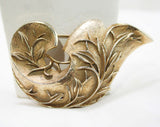 Flourish Brooch & Earrings - Sarah Coventry - Sophisticated 1960s Goldtone Gold Metal - Leafy Romantic Office Jewelry - Lapel Pin - 42664
