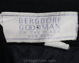 Size 8 Black Maxi Skirt from Bergdorf Goodman - 1960s Wool Ankle Length Skirt with Long Slit - Dramatic 60s Day or Formal Evening - Waist 27