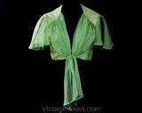 Size 8 Spring Evening Dress - 1960s Halter Gown & Fluttery Jacket - Medium Pistachio Chartreuse Green Chiffon - Bust 35 - 60s Deadstock