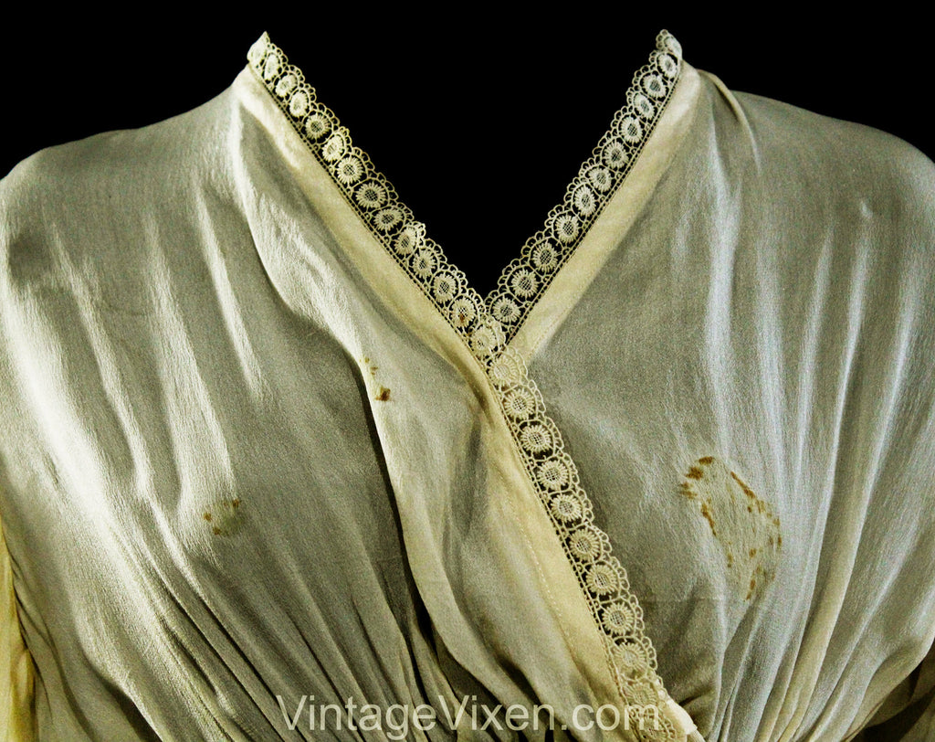 Size 4 Antique Dress - 1910s Titanic Era Silk Crepe Frock - Exquisite Vintage Vixen Clothing Size 4 Antique Dress - 1910s Titanic Era Silk Crepe Frock - Exquisite Vintage Vixen Clothing