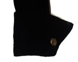 Size 6 Black Velvet 1950s Jacket - Svelte 50s New Look Tailored Blazer with Bold French Cuffs & Brass Cufflinks - Victorian Look - Bust 34