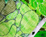60s Green Cotton Fabric - 2 Yards x 55 Inches - 1960s High Quality Hippie Yardage Titled Ecology Let It Be - Abstract Primordial Botanical