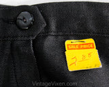Size 0 Gray Cigarette Pant - XXS 1950s Charcoal Cotton Canvas - 50s 60s Slim Tailored Ladies' High Rise Trouser - NWT Deadstock - Waist 23