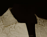 Size 6 Silk Suit - 1960s Neutral Jacquard Cocktail Jacket & Skirt - Small 60s Tailored Formal Ensemble - Ecru Bone Ivory Beige - Waist 26
