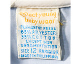 Cute 1960s Boys Shorts Set - Pale Blue Summer Outfit with Little Bird Embroidery - Size 12 Months 60s 70s Deadstock - Plastic Diaper Lining