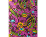 Size 00 Skirt - XXS 1960s Purple Paisley Summer Skirt - Linen Look Rayon - Preppy 60s Turquoise Blue - Olive Green - Mustard - Waist 22.5