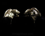 Lisner Bracelet & Earrings - 1950s - 1960s - Curving Leaves - Feathery Elegant Leaf and Woodland Nuts - Classic Gold Office Jewelry - 46048