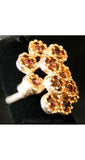 Vintage 1960s Purple Rhinestones Constellation Ring - Adjustable Size - Amethyst Purple & Gold Metal Cocktail Style - Vogue Mark - 38406-1