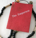 1960s Gypsy Necklace in Black Glass & Jingle Bells - Made by Nomads in India - Hippie Jewelry - Y Shaped 60s Deadstock Necklace - 32956-2