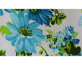 Size 10 Blue Floral 70s Sun Dress - 1970s Sleeveless Maxi Long Gown - Wash & Wear Sateen - Summer Daisy Flowers - Ankle Length - Bust 37