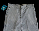 Teen Boy's 1960s Shorts - Size 16 18 Blue Chambray Seersucker Bermuda Style Shorts - 60s Summer Preppy Classic Deadstock - NWT - Waist 28