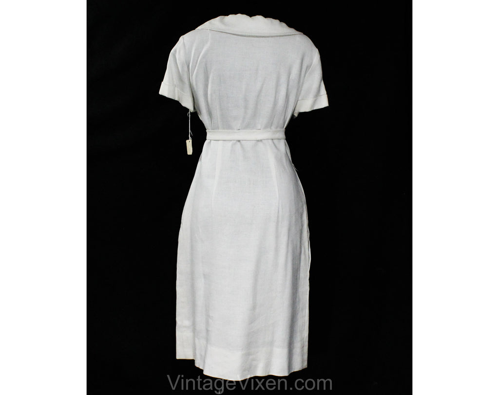 white linen dress size 14 Atlanta Linen Dress in White