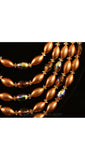 Dramatic 1950s Mocha Glass & Pearls Five-Strand Necklace - Cocoa Brown Pearlized Beads - Multi Strand 50s 60s Necklace - 35562-1