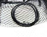 1960s Black Veiled Hat - 60s Sheer Net Pillbox Hat with Bird Cage Veil - Satin Loops - Elegant 60's Millinery - Bouffant Hairstyle Accent