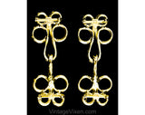 Asian Style Frog Closures Scatter Pin Set - 1950s 60s Functional Metal Hook and Eye Pairs - 4 Piece Gold Brooches - Unique Garment Closures
