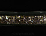 1950s Glitter Belt - Size 8 to 10 - Medium - 50s Silver & Gold Modernist Mid Century - Skinny Width - Solid Metal Buckle - Waist 27 to 28.5