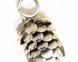 Pine Cone Necklace & Earrings Set - 50s 60s Mid Century Elegant Pendant Demi Parure - Silver Hue Metal - Charming Woodland Rustic Pinecones
