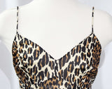 Large 1980s Leopard Print Camisole - Size 12 Negligee Style 80s Boudoir Chic - Pin Up Sexy Animal Print - Vanity Fair Label - Bust 37.5