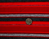 50s 60s Red Striped Jersey Knit - 1.66 Yards x 34.5 Inches Wide - Cute 1950s Scarlet & Gray Stripes - For Blouses Tops Sexy Sweater Girl