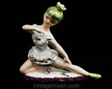 Ballerina Figurine - 1940s 1950s Girl's Bedroom Decor - Ballet Dancer Novelty Florida Souvenir with Glitter - 50s Girl's Bed Room - 50310