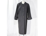 XL Gray 1950s Coat - Sophisticated Size 20 Mid Century Modern Wool Ladies Overcoat - Fall Winter Fine Quality Plus Size Outerwear - Bust 48