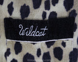 XXL Men's Pajama Shirt for a Wildcat - Cheetah Spots Novelty Print Mens PJ - 50s Animal Print Cotton Flannel - Long Sleeved Top - Chest 54