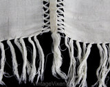 Spring Green & White Blanket - Very Soft Woven Rayon Blend Throw with Fringe - Southwestern Style Textile Tablecloth - Nearly Square 50+"