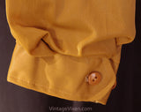 Men's Medium 60s Windbreaker - Mustard Goldenrod Yellow Brown 1960s Wind Breaker - Pick Stitched Seams - Zip Front Jacket - Chest 44
