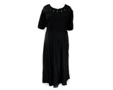 Plus Size 26 1950s Dress - Charming XXXL Gray Early 50s Classic Fit & Flare Frock - Starburst Metal Rhinestones - NWT Deadstock - Waist 47