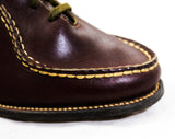 Size 5 Brown 1940s Shoes - 1930s 40s Oxblood Leather Pumps with Top Stitching & Wood Heel - Fall Autumn Deadstock Heels - 40's Swing Era