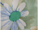 Size 12 Floral Blouse - Green & Gray Daisy Print 1970s Shirt - Large Long Sleeved Daisies 70s Casual Top - Spring Summer - Bust 39 - 31680