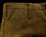 Men's Medium 60s Dress Pants - Mod Late 1960s Rust Brown Tailored Business Trouser - Tall Belt Loops - Hip Deadstock - Waist 35 Inseam 29